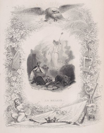 Hastalıklı, Béranger'in Şarkıları'ndan, 1829 by Melchior Peronard