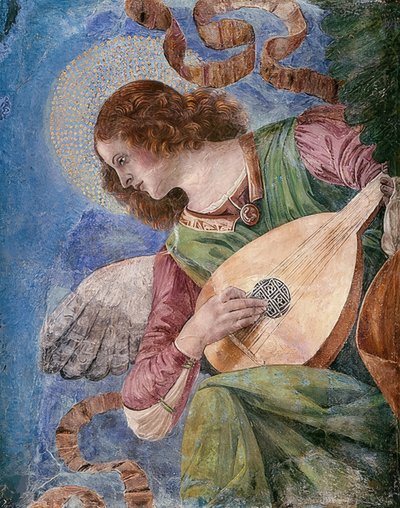Melek müzik yapıyor. 1480 civarında by Melozzo da Forli