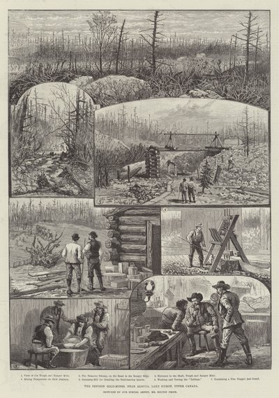 Algoma yakınlarındaki Denison Altın Madenleri, Huron Gölü, Yukarı Kanada by Melton Prior