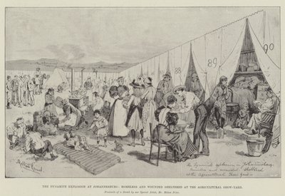 Johannesburg'da Dinamit Patlaması, Evsizler ve Yaralılar, Tarımsal Gösteri Alanında Korundu by Melton Prior