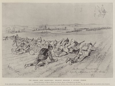 Alman Ordusu Manevraları, Süvari Saldırısına Karşı Direnen Piyade by Melton Prior