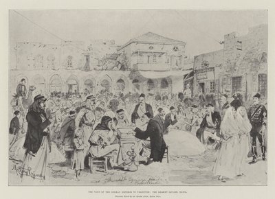 Alman İmparatorunun Filistin, Pazar Meydanı, Hayfa Ziyareti by Melton Prior