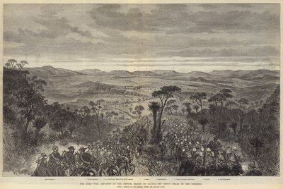 Zulu Savaşı, İngiliz Birliklerinin Ulundi'deki İlerlemesi, Uzaktaki Kralın Kraal'ı by Melton Prior