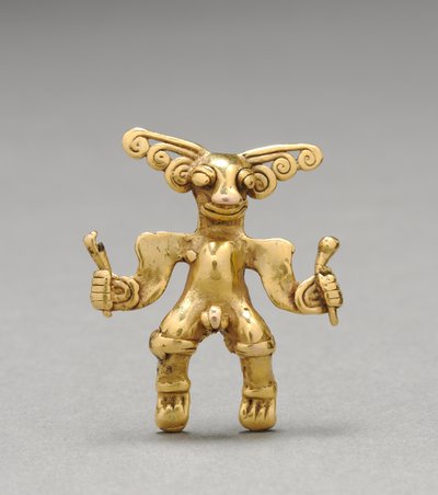 Heykelcik Kolye, c. 1000-1550 (dökme altın) by Mesoamerican Mesoamerican