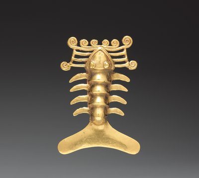 Istakoz Kolye, c. 1000-1500 (dökme altın) by Mesoamerican Mesoamerican