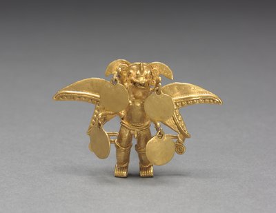 Kanatlı Figürlü Kolye, c. 1000-1550 (döküm ve dövülmüş altın) by Mesoamerican Mesoamerican