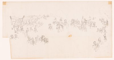 Waterloo'daki savaşı tasvir eden resmin çizimi by Met and Meylink