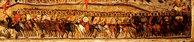 Kutsanmış Cennet Kralının Ev Sahibi Olun Detay: Alexander Nevsky ve Saint George tarafından yürütülen alt savaşçılar, 1550'ler by Metropolitan of Moscow Athanasius