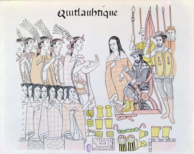 Montezuma (1466-1520) tarafından Hernando Cortes