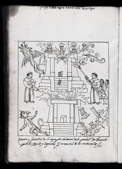 MS Hunter 242 f.240v Tapınakların Yakılması, Tlaxcala