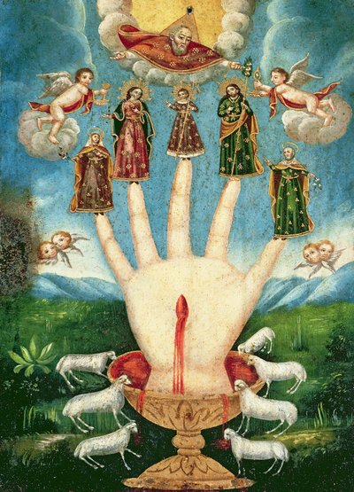 Mano Ponderosa (kalay üzerine yağ) by Mexican School