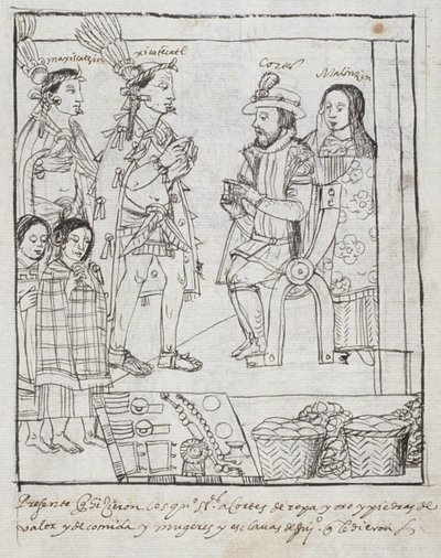 Montezuma, Cortez Ms Hunter 242 f.255r Meksika
