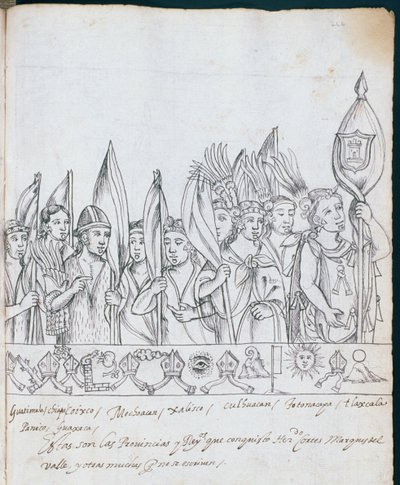 Ms Hunter 242 f.246r Meksika İllerinin Temsilcileri, Historia de Tlaxcala
