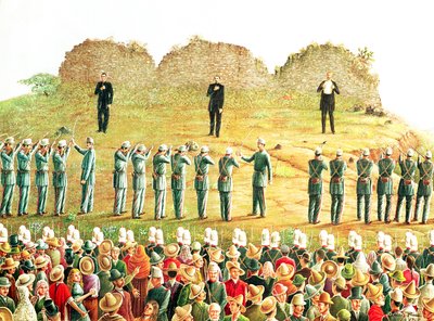 Maximilian'ın İnfazı (1832-67) (tuval üzerine yağlı boya) by Mexican School