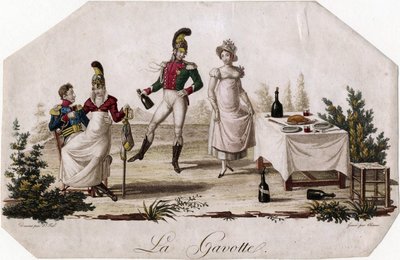 "Gavotte Dance"" Meynier Saint-Fal (Saint Fal) (1762-1840) tarafından 1815 Dim 17,7x27,3 cm Özel Koleksiyon by Meynier Saint Fal