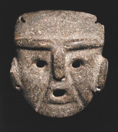 Maske, MÖ 300-100 (yeşiltaş) by Mezcala Mezcala