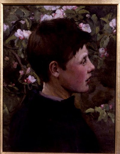 Bir Çocuğun Başı (tuval üzerine yağlı boya) by Mia Arnesby (attributed to) Brown