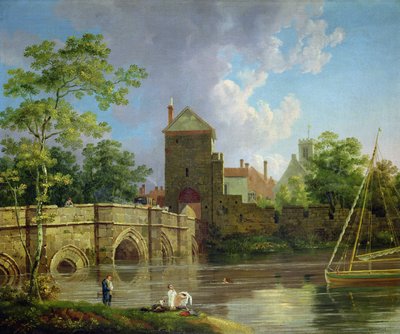 Layerthorpe Postern, York, c.1769 (tuval üzerine yağlıboya) by Michael (1743-1801) Rooker