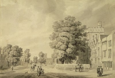 St Johns College, Oxford (kalem ve mürekkep ve yıkama) by Michael Rooker