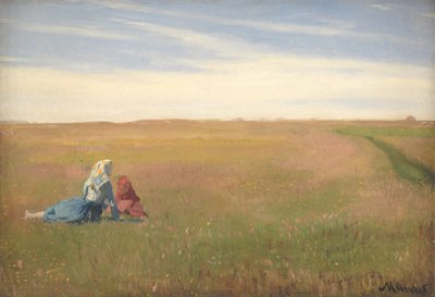 Bir Tarlada İki Kız. Bir Yaz Günü by Michael Ancher
