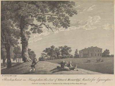 Hampshire'da Kırık Hurst, The Seat of Edward Morant, Esquire, Member for Lymington (yayınlayan: G. Kearsly); sayfa 43 (Birinci Cilt) by Michael Angelo Rooker