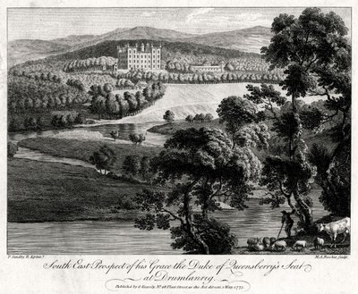 South East Prospect of Majesteleri Queensberrys Dükü, Drumlanrig, İskoçya