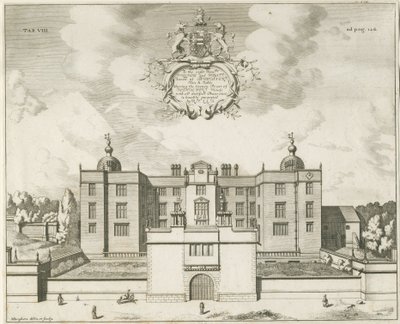 Beaudesert Hall ve Park: bakır levha gravürü, nd [1653-1686] by Michael Burghers