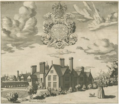 Blithfield Hall: gravür, nd [1686] (baskı) by Michael Burghers