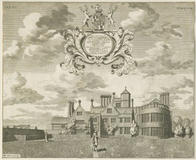 Fisherwick Hall: bakır levha gravür, nd [1653-1686] (baskı) by Michael Burghers