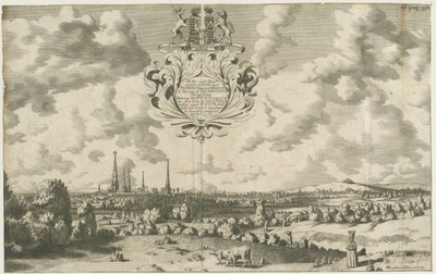 Lichfield - West North West Prospect: bakır levha gravürü, nd [1653 - 1686] by Michael Burghers