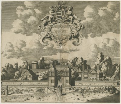 Sandon Hall: gravür, nd [1653-1686] (baskı) by Michael Burghers