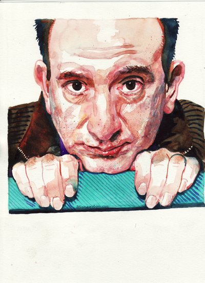 Armando Iannucci (suluboya) by Michael Frith