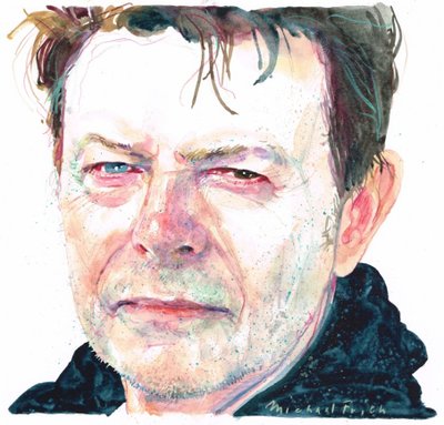 David Bowie (suluboya) by Michael Frith