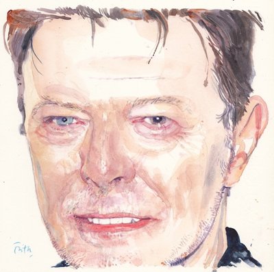 David Bowie (suluboya) by Michael Frith