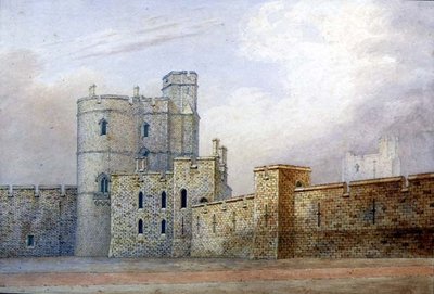 Windsor Kalesi, Askeri Şövalyeler Kulesi (kağıt üzerine kalem ve mürekkep ve sulu boya) by Michael Gandy