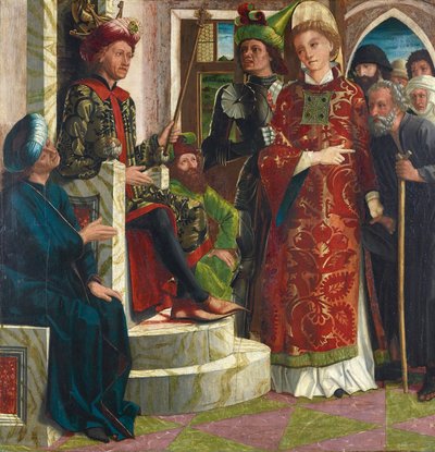 St. Laurentius imparatorun huzurunda by Michael Pacher