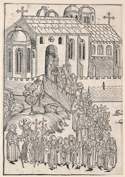 İsa bir hacı selamlıyor, c1491 by Michael Wolgemut