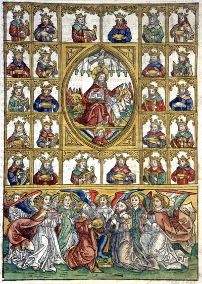 İsa krallarla çevrili by Michael Wolgemut or Wolgemuth