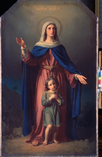 Tarsuslu şehit Cyr (veya Antakya) (304 civarında öldü) ve annesi Sainte Julitte (veya Juliette) (304 civarında öldü) - Tarsus Şehit Cyricus ve annesi Julita - Mikhail Ivanovich Skotti (1814-1861), yağlı boya tuval üzerinde. 19. yüzyıl Rus sanatı - Sta by Michail Ivanovich Skotti