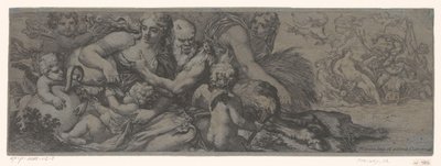 Eğlence bir araya geldi bacchante en putti by Michel Dorigny (attributed to)
