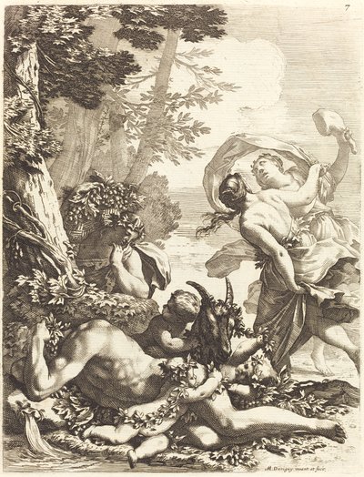 Uyuyan Bacchus ile Bacchanal by Michel Dorigny