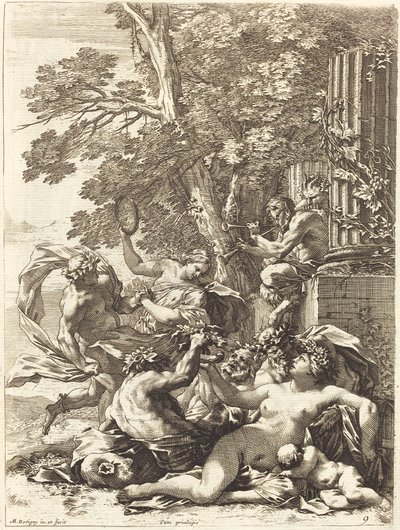 Uyuyan Çocukla Bacchante by Michel Dorigny