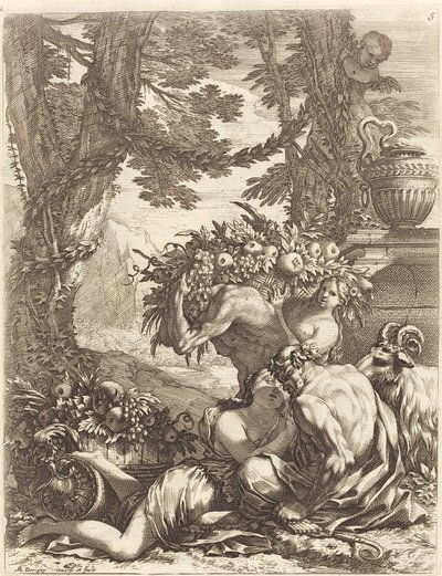 Bir Bacchante Kucaklayan Faun by Michel Dorigny