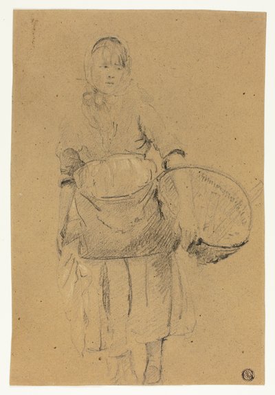 Sepetli Balıkçı Kız by Michel Francois Dandre Bardon