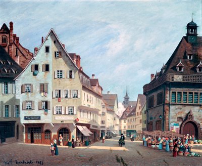 Meyve Pazarı Meydanı, Colmar, 1875 by Michel Hertrich