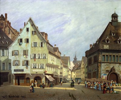 Place du Marche-aux-Fruits, Colmar, 1875 by Michel Hertrich