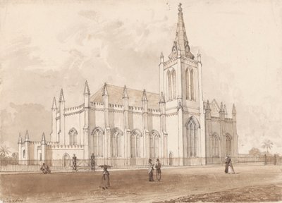 Trinity Kilisesi, İspanya Limanı by Michel Jean Cazabon