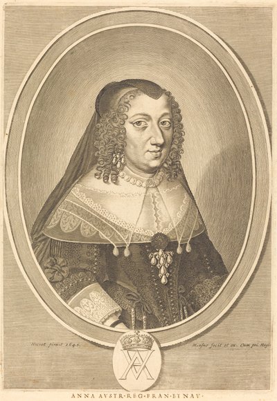 Avusturyalı Anne by Michel Lasne after Jean Nocret