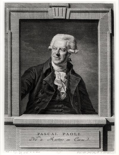 Benoit Louis Henriquez (1732-1806) 1793 tarafından oyulmuş Pascal Paoli portresi by Michel Martin Drolling