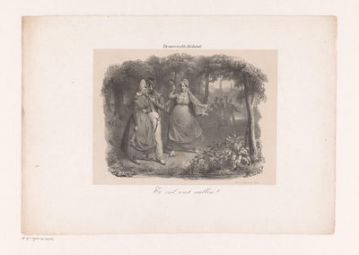 Çift aşık ve kızgın anne Beklenmeyen varış (nesne üzerindeki başlık) by Michel Mourot